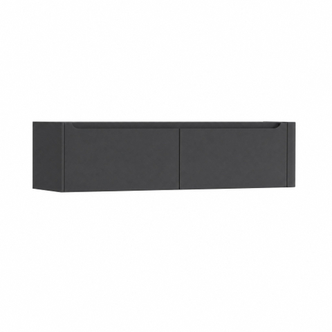 H&R Badmeubelen Juice Wastafelonderkast - 160x45x40cm - rechterhoek afgerond - 2 lades - geïntegreerde greep - antraciet mat SW1110473