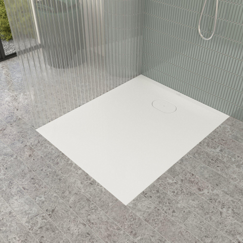 Villeroy & Boch Ecora douchebak - 100x80x3.5cm - afvoer korte zijde - white alpine (wit) SW1558948