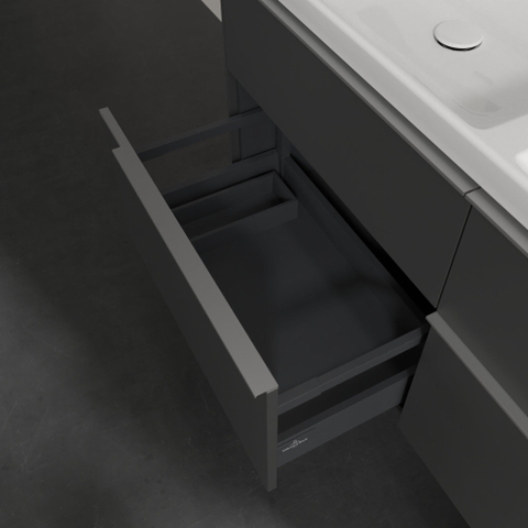 Villeroy & Boch Subway 3.0 wastafelonderkast - 127.2x57.9cm - 4 lades - Graphite (grijs) SW641559
