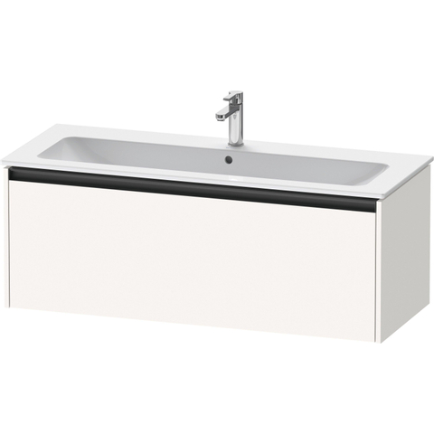 Duravit Ketho.2 Wastafelonderbouwkast - met 1 lade - voor enkele wastafel - 121x48x44cm - met greep antraciet - wit supermat SW772761