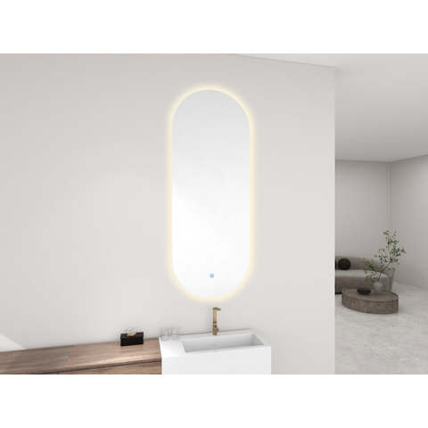 Wiesbaden Lumia Spiegel ovaal - met LED dimbaar en spiegelverwarming - 50x100cm SW892029