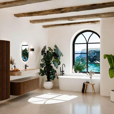 MONDIAZ THOR-DLUX 140cm meuble de salle de bains arrondi gauche + droite couleur Walnut avec 1 tiroir et 2 portes. Vasque suspendue CLOUD Droite 1 trou de robinet couleur Arena. SW1464368