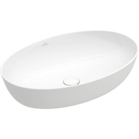 Villeroy & Boch Artis opzetwastafel ovaal - 61x41cm - zonder overloop CeramicPlus - White Alpine (glans wit) 1025295