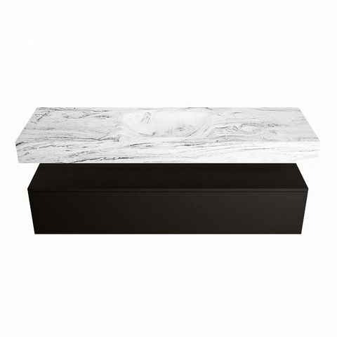 Mondiaz ALAN-DLUX Ensemble de meuble - 150cm - meuble Urban mat - 1 tiroir - Lavabo Cloud Glace suspendu - vasque Centre - 1 trou de robinet SW805298