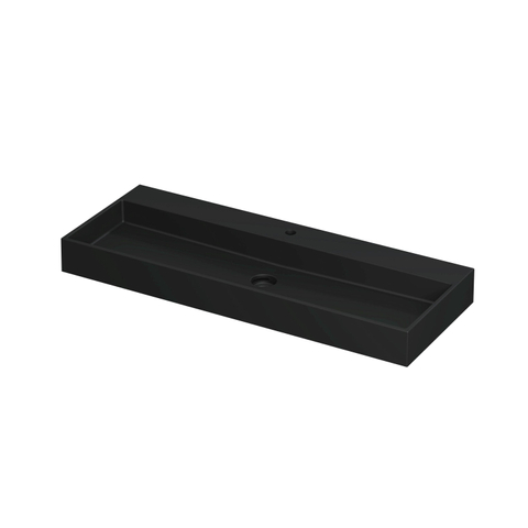 Ink United wastafel - 120x45x11cm - wasbak midden - 1 kraangat - mat zwart SW207356