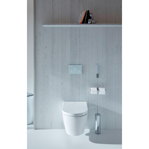 Duravit Sensowash Starck F Lite douchewc - 37.8x57.5cm - spoelrandloos - met closetzitting - compact - glans wit SW420600