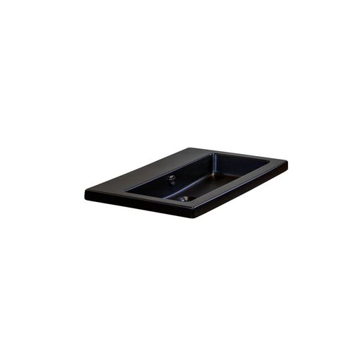 H&R Badmeubelen Djazz Wastafel - 81x45.5x4cm - 0 kraangaten - keramiek zwart mat SW235611