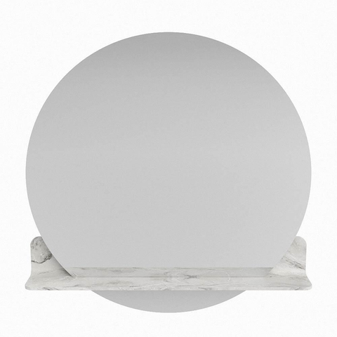 Mondiaz SPOT spiegel – Ø80 cm – met planchet – Glace (grijs marmer) SW1212703