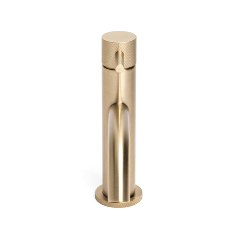 Crosswater MPRO Wastafelkraan - met geribbeld design - zonder waste - geborsteld messing (goud) SW209239