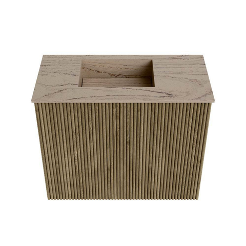 Mondiaz JOYA-DLUX 50cm toiletmeubel - kleur Dusk - Wastafel FAYE positie Links Zonder kraangat kleur Arena. SW1425726
