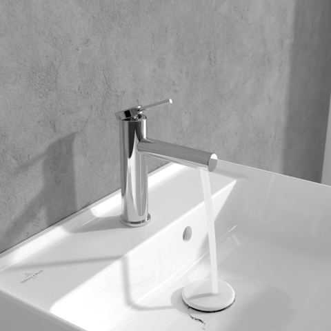 Villeroy & Boch Loop & Friends Mitigeur de lavabo - avec garniture de vidage à tirette - chrome SW974141