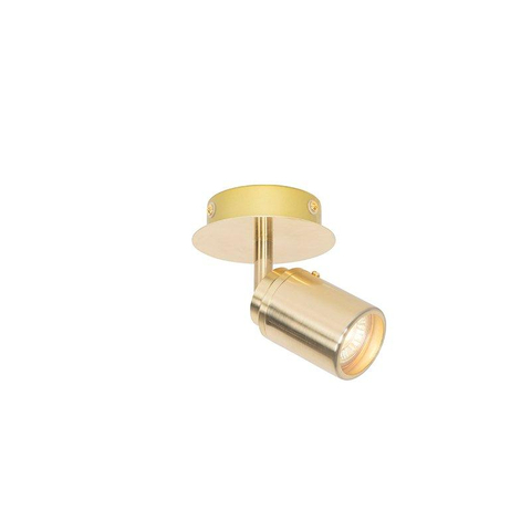QAZQA Ducha Plafonnier de salle de bains - 10x10cm - 1 spot - IP44 - laiton (or) SW1187226