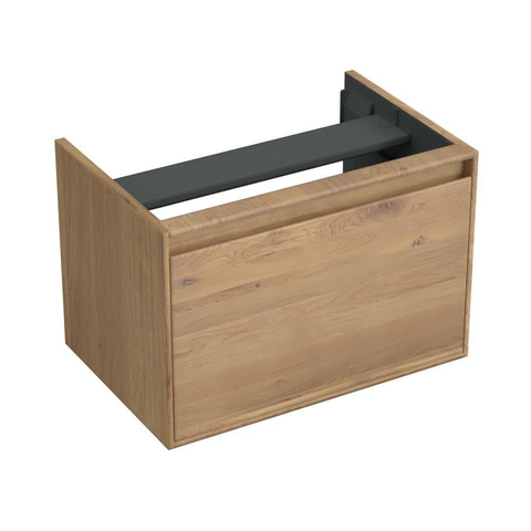 Forzalaqua Reno 2.0 meuble sous-lavabo 59,5x39,5x40cm avec 1 tiroir sans poignée à fermeture douce Chêne massif Oyster SW492413