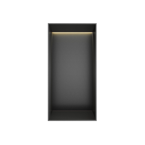 Hotbath &MORE Inbouwbox of inbouwnis - 30x15x10 - frameless + LED - PVD - geborsteld gunmetal (antraciet) SW1246526