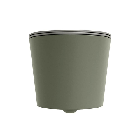 Mondiaz LAVIE hangtoilet – spoelrandloos – 36 x 53 cm – met softclose zitting – Army (groen), zitting Smoke (lichtbruin) SW1208725