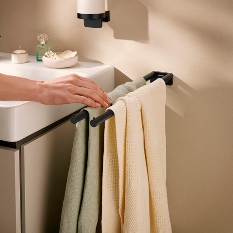 Hansgrohe AddStoris S 2-lids handdoekrek mat zwart SW1567151