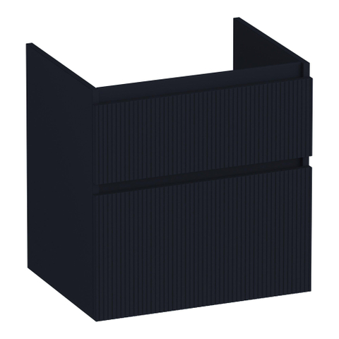 BRAUER Delight Wavy meuble sous-lavabo 60 2 tiroirs softclose - sans poignée - 1 découpe pour siphon - noir mat SW1199579