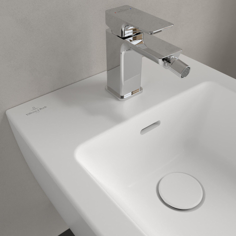 Villeroy & Boch Subway 3.0 wandbidet - 56x37.5x27cm - met overloop CeramicPlus - Stone White (mat wit) SW696272