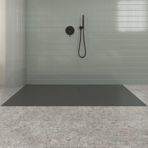 Villeroy & Boch Ecora douchebak - 170x80x3.5cm - afvoer lange zijde - anthracite (antraciet) SW1559006