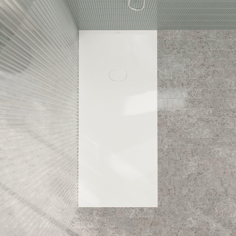 Villeroy & Boch Ecora douchebak - 180x80x4.5cm - afvoer korte zijde - white alpine (wit) SW1558887