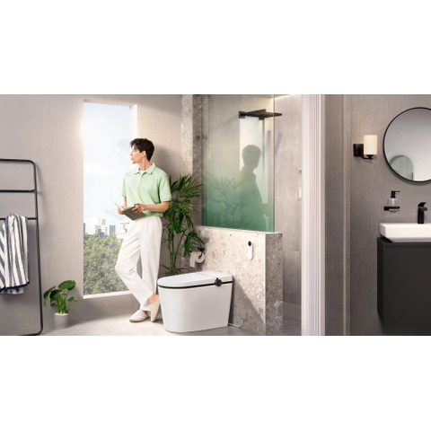 Hansgrohe VIVENIS Eengreeps wastafelmengkraan - 110 - coolstart - met PopUp - trekwaste - mat zwart SW699931