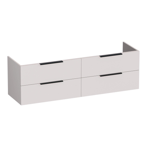 BRAUER Elevate meuble sous-lavabo 160 sans poignées rapportées 4 tiroirs softclose et 2 découpes pour siphon - sable mat SW1200147