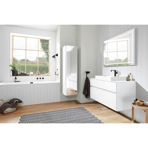 Villeroy & Boch Collaro kunststof - inbouw duobad acryl rechthoekig - 190x90x47cm - zonder poten zwart/stone wh - Stone White (mat wit) SW354287