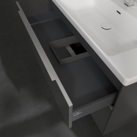 Villeroy & Boch Subway 3.0 wastafelonderkast - 97.3x57.9cm - 2 lades - Graphite (grijs) SW641586