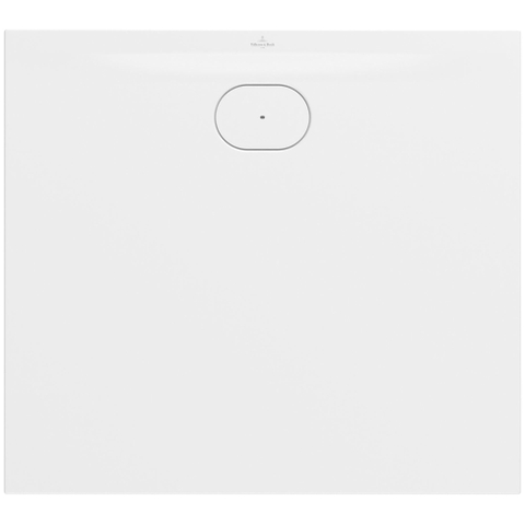 Villeroy & Boch Ecora douchebak - 100x90x3.5cm - afvoer lange zijde - stone white (wit) SW1558974