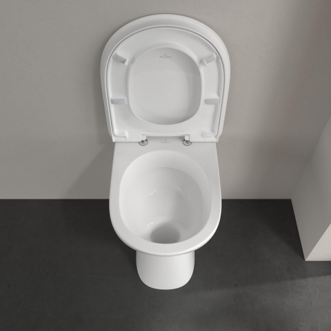 Villeroy & Boch ViCare Cuvette à poser à évacuation plate - sans rebord de rinçage - au sol - blanc Alpin brillant (blanc) SW880706
