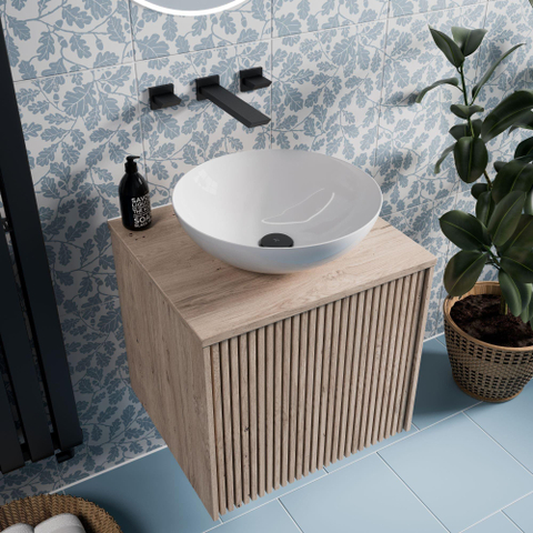 Crosswater Counter Basins Circus waskom - 39cm - zonder overloop - glans wit SW876369