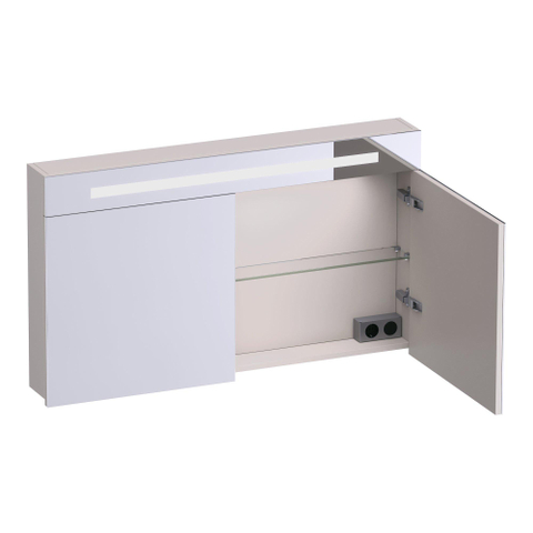 Miroir de toilette BRAUER Promise - 120x70x15cm -- avec éclairage 2 portes miroir mat sable SW1203734