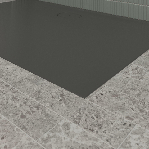Villeroy & Boch Ecora douchebak - 140x90x3.5cm - afvoer lange zijde - anthracite (antraciet) SW1558875