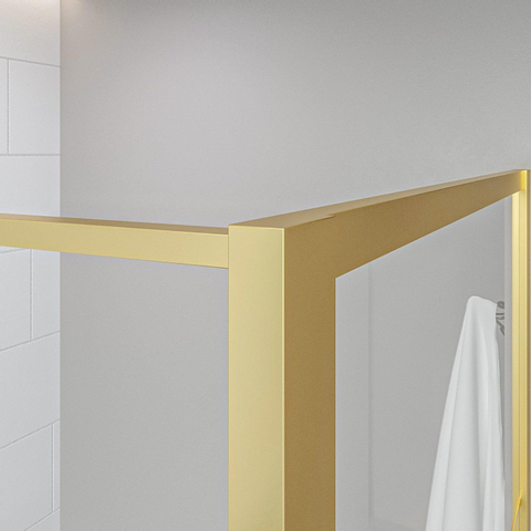 Aqua Vista Diasi paroi de douche à l’italienne - 100x200cm - 8mm - verre clair avec revêtement nano - cadre - laiton brossé SW736593