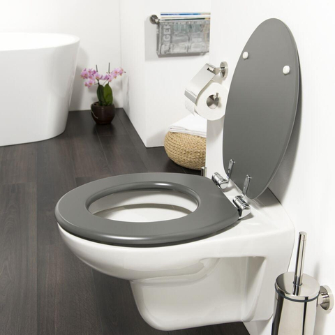 Tiger Abattant de toilette Baya fermeture amortie MDF Gris lave 37.5x5x43cm SW25345