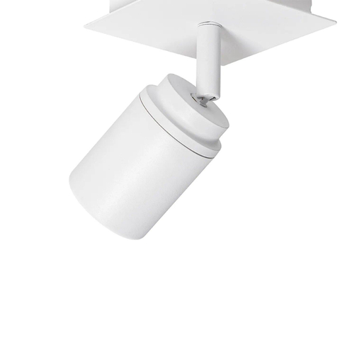 QAZQA Ducha plafonnier de salle de bains - 10x10cm - 1 spot - IP44 - carré - blanc mat SW1187231