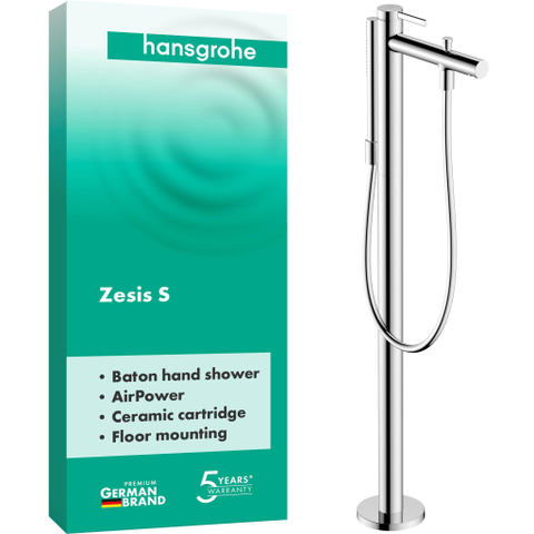 Hansgrohe Zesis mitigeur bain-douche - sur pied - monocommande - avec douchette - chromé SW1389954