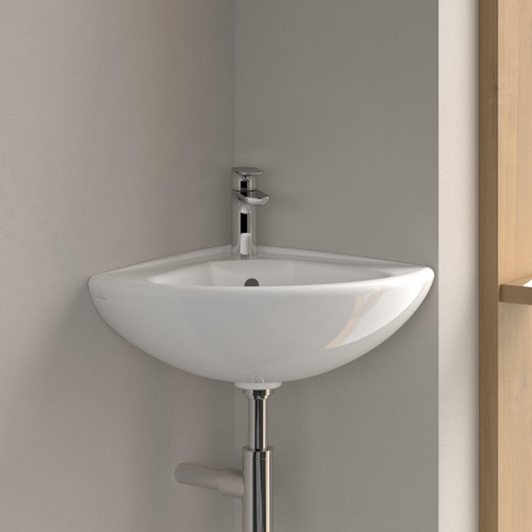 Villeroy & Boch O.novo Omnia - compact hoekfontein - 41.5x41.5x55cm - White Alpine (glans wit) 0120241
