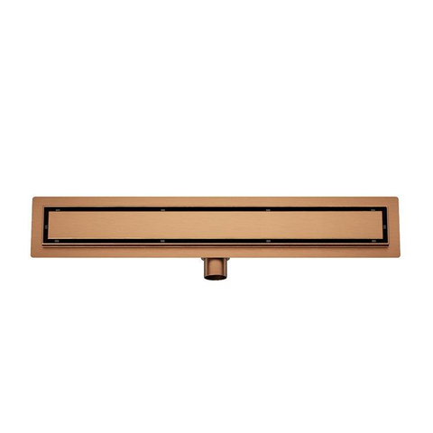 Wiesbaden Douchegoot met flens en tegelrooster 90 x 7 cm geborsteld brons koper SW1138581