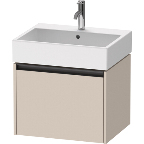 Duravit Ketho.2 Wastafelonderbouwkast - met 1 lade - 58.4x46x44cm - met greep antraciet - taupe mat SW772823