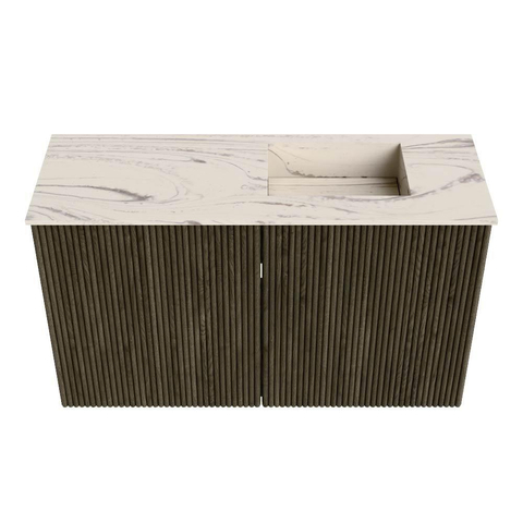 Mondiaz JOYA-DLUX Meuble de salle de bains - 70cm - couleur Shadow - Vasque FAYE position Droite Sans trou de robinet couleur Nata SW1424952