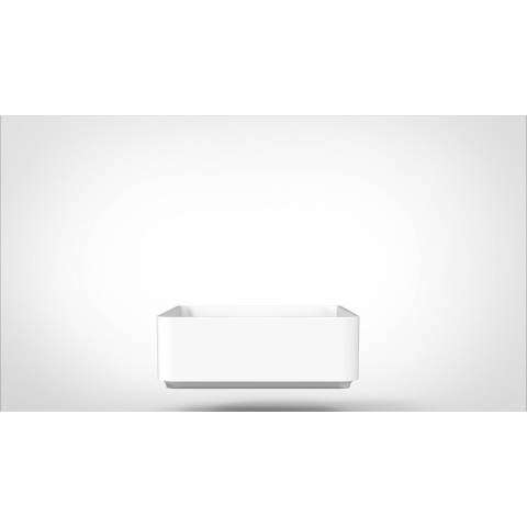 Arcqua Case waskom - 37x37cm - Vierkant - Cast marble Wit Mat SW767333