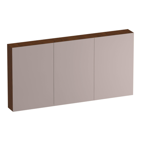 BRAUER Impress spiegelkast – 139x70x15 cm – 3 deuren, dubbelzijdige spiegeldeuren – Eiken bruin SW1199018