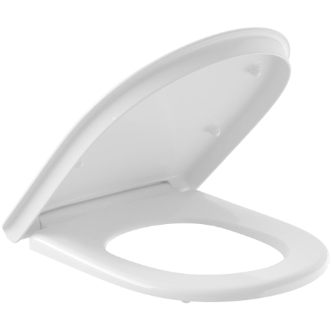 Villeroy & Boch Vicare O.novo Vita closetzitting - met deksel - met greeprand - met doorlopende pen - White Alpine (glans wit) 1025075