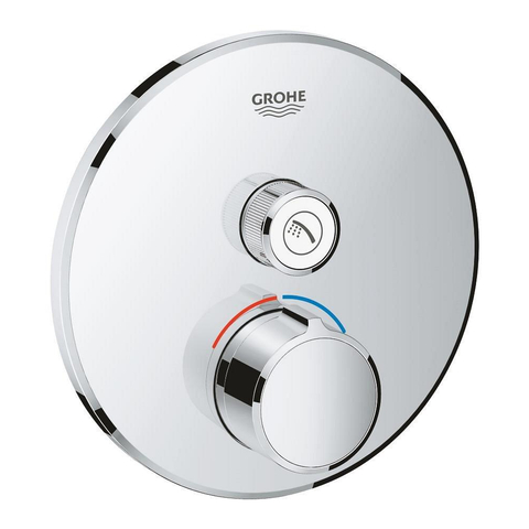 Grohe SmartControl Mitigeur thermostatique encastré - 2 boutons - rond - chrome SW104933