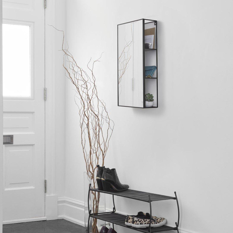 Umbra Cubiko Spiegel 13x30x62cm staal zwart SHOWROOMMODEL SHOW24940