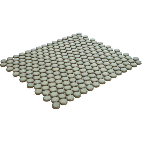 La Mosaic Factory Venice carreau mosaïque - 31,5x29,4cm - carrelage mural - Rond - Porcelaine Vert Clair Brillant SW62316