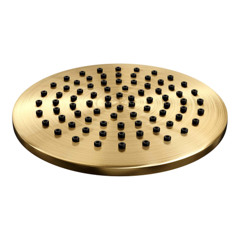 BRAUER Gold Edition panneau de douche thermostatique - 2 fonctions - calacatta gold SET 01 - douche de tête 20 cm - bras mural courbé - douchette barre - coude de raccordement mural - flexible de douche - or brossé PVD SW925648