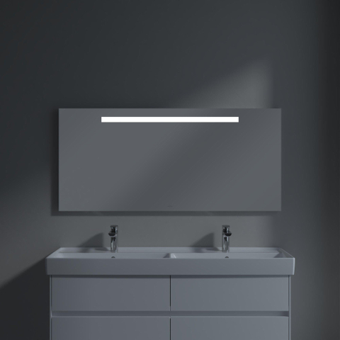 Villeroy & Boch More to see one spiegel - met geïntegreerde led verlichting - 130x60cm - inclusief bevestiging - glans zilver SW453846