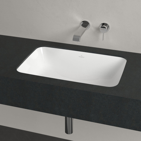 Villeroy & Boch Architectura onderbouwwastafel - 62x42cm - zonder kraangat - met overloop CeramicPlus - White Alpine (glans wit) SW762370